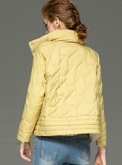 Solid Color Stand Collar Short Down Jacket