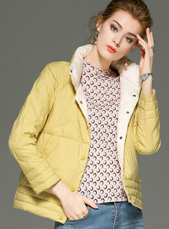 Solid Color Stand Collar Short Down Jacket