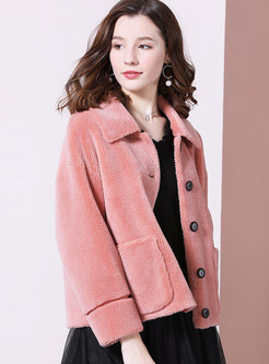 Casual Lapel Single-breasted Sherpa Jacket