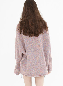 O-neck Bat Sleeve Loose Pullover Sweater