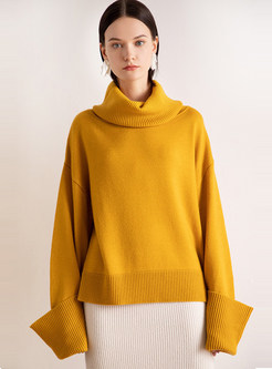 High Collar Loose Pullover Sweater
