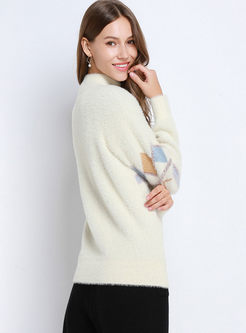 Half Turtleneck Long Sleeve Loose Sweater
