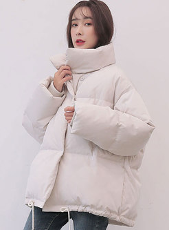 Casual Stand Collar Thicken Loose Bubble Coat