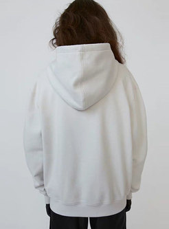 Casual Patchwork Loose Hooded Sweatshirt