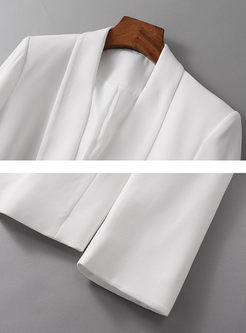 Work Solid Color Long Sleeve Blazer