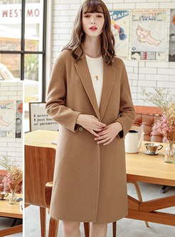 Lapel Single-breasted Double-faced Coat