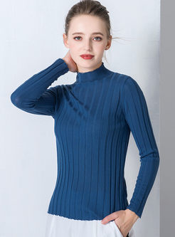 Turtleneck Wool Slim Pullover Sweater