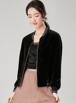 Black Letter Embroidered Velvet Jacket