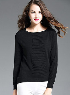 Solid Color O-neck Pullover Sweater