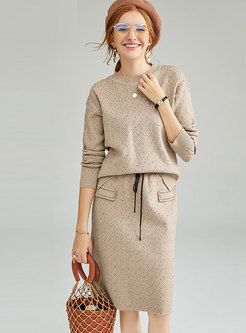 Casual Knit Two Piece Dresses 