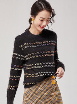 Casual O-neck Pullover Loose Sweater