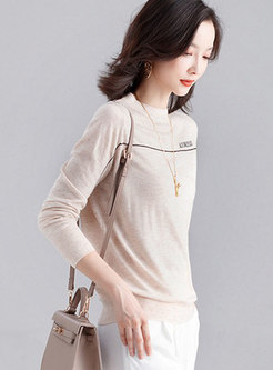O-neck Letter Loose Pullover Sweater 