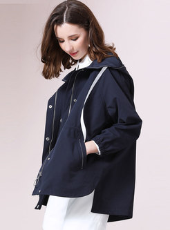 Casual Single-breasted Loose Hooded Coat