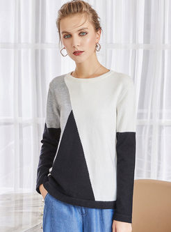 O-neck Long Sleeve Pullover Wool Sweater