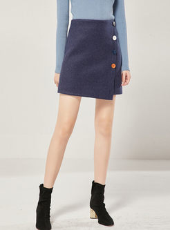 High Waisted Asymmetric Mini Slim Skirt