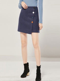 High Waisted Asymmetric Mini Slim Skirt