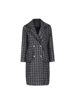 Notched Tweed Double-breasted Peacoat