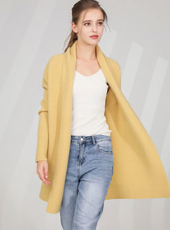 Solid Color Loose Sweater Coat