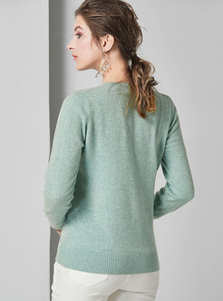 Casual V-neck Pullover Loose Sweater