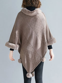 O-neck Asymmetric Pullover Cloak Sweater