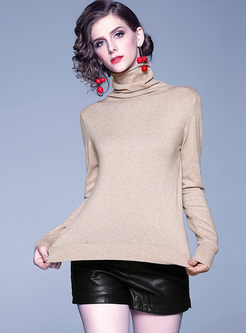 Brief Turtleneck Pullover Slim Sweater