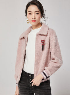 Sweet Pink Lapel Fleece Teddy Bear Jacket