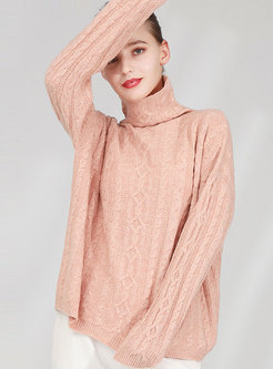 High Collar Pullover Loose Sweater
