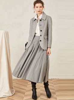 Solid Color Double-sided Wool Coat