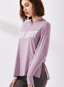 Casual O-neck Letter Print Sport T-shirt