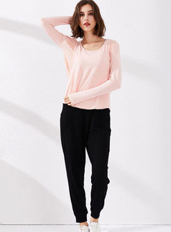 O-neck Long Sleeve Quick-drying Loose Tracksuit
