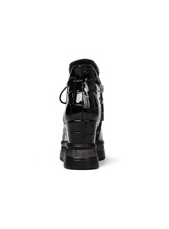 Trendy Black Platform Short Boots