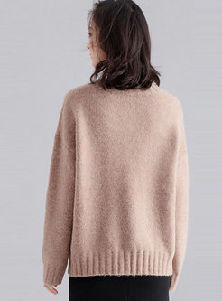 O-neck Long Sleeve Straight Loose Sweater