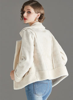 Casual Lapel Double-breasted Sherpa Jacket 
