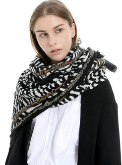 Casual Leopard Print Fringed Scarf