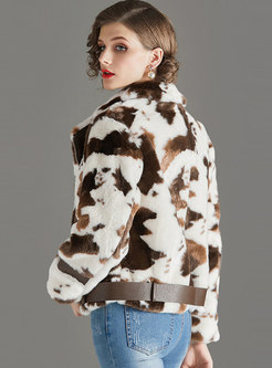 Patchwork Leopard Straight Teddy Bear Jacket