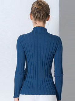 Solid Color Slim Thin Wool Sweater