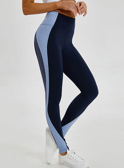 Color-blocked Slim Sport Yoga Pants