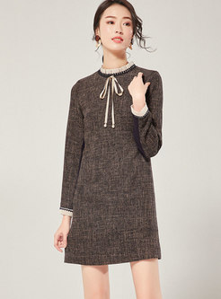Patchwork Tweed Mini A Line Dress