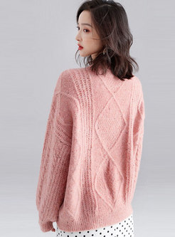 Casual Solid Color Pullover Loose Sweater