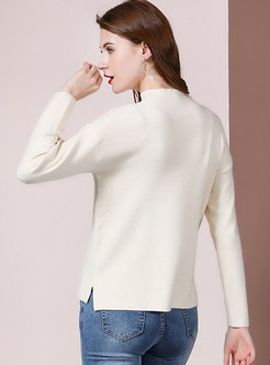 Stand Collar Slim Pullover Sweater