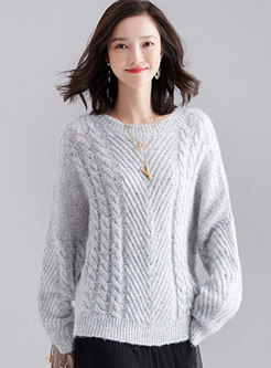 Casual Solid Color Loose Sweater