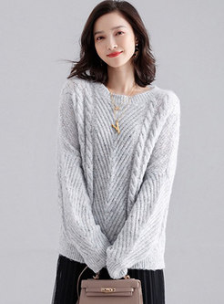 Casual Solid Color Loose Sweater
