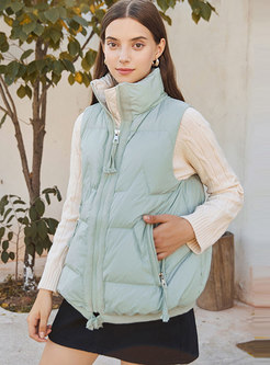 Stand Collar Loose Down Vest