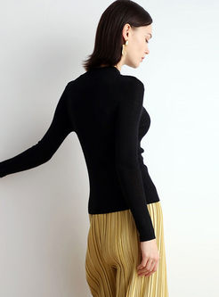 Long Sleeve Wool Pullover Slim Sweater