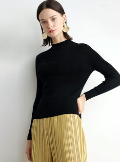Long Sleeve Wool Pullover Slim Sweater