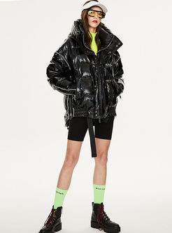 Hooded Long Sleeve Thicken Puffer Coat