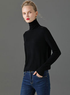 Cowl Neck Long Sleeve Slim Sweater