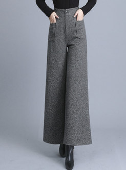 High Waisted Thick Wide Leg Pants