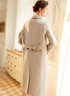 Plaid Straight Loose Wool Overcoat
