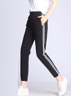 High Waisted Color-blocked Harem Joggers